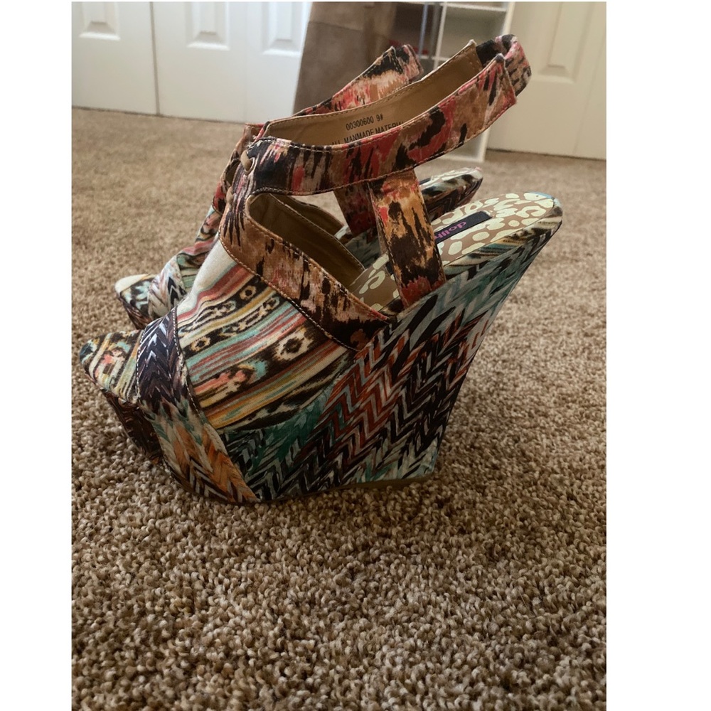 Dollhouse Multi-color Platform Wedges